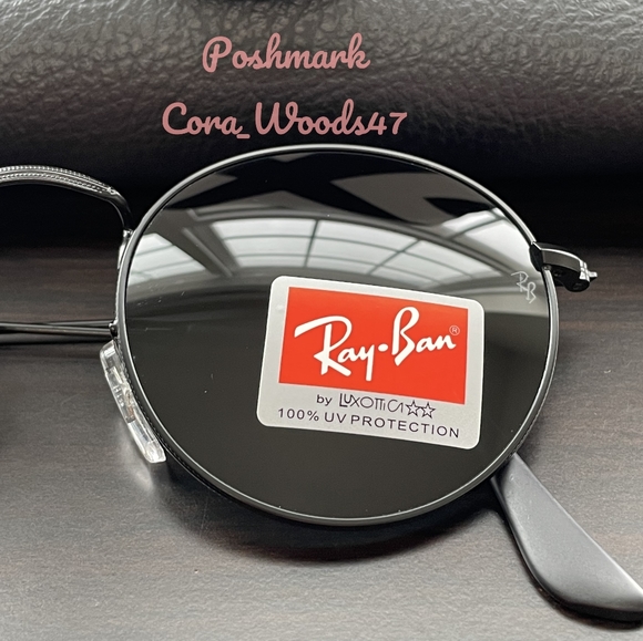 RayBan Round Metal Black Lenses RB3447 Black Frame Unisex New - Picture 4 of 15